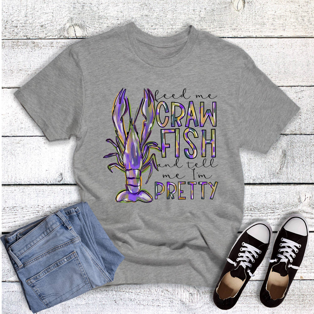 Mardi Gras Feed Me Crawfish Graphic - Adult & Kids T-Shirts, Sweatshirts & Hoodies apparel design preview 1