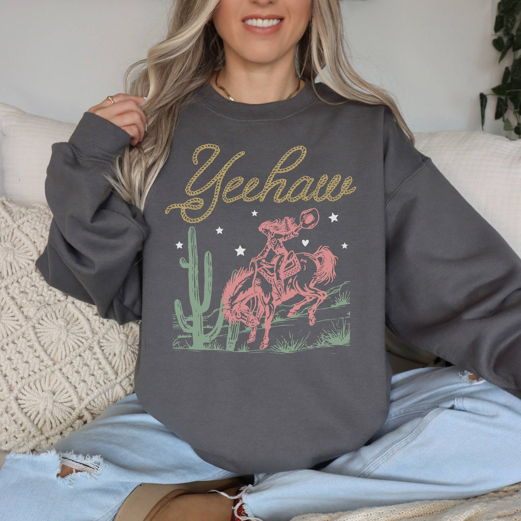 Yeehaw Crewneck Western Sizes S-2XL - Adult & Kids T-Shirts, Sweatshirts & Hoodies apparel design preview 1