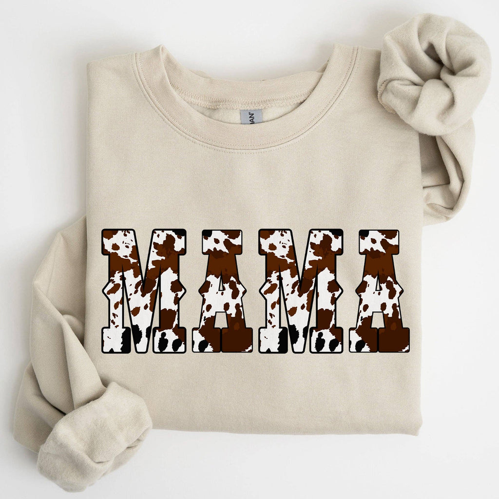 Mama, Cow Print, Western, Country, Varsity Retro - Adult & Kids T-Shirts, Sweatshirts & Hoodies apparel design preview 1