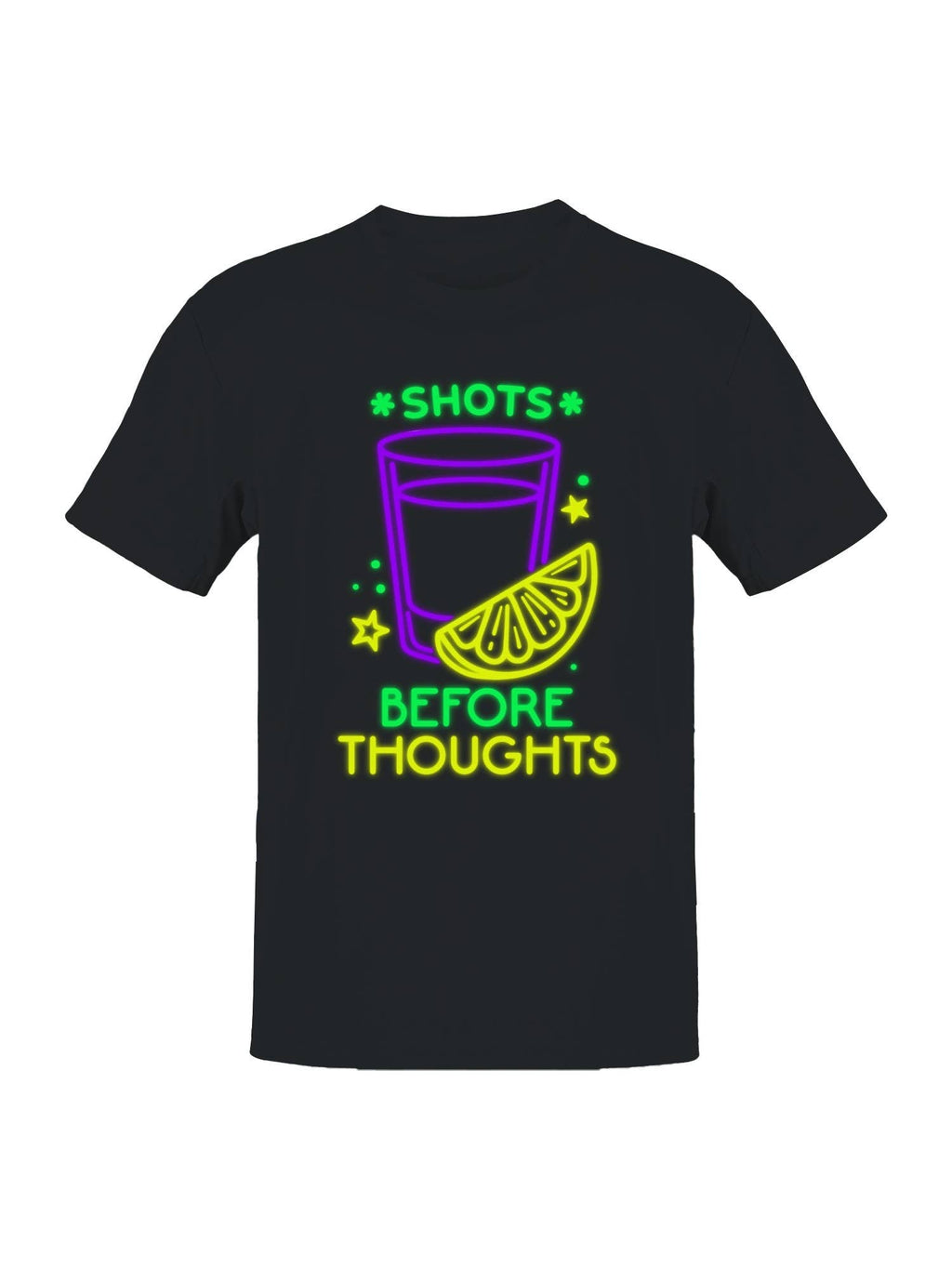 Shots Before Thoughts Neon Art Men's - Adult & Kids T-Shirts, Sweatshirts & Hoodies apparel design preview 1
