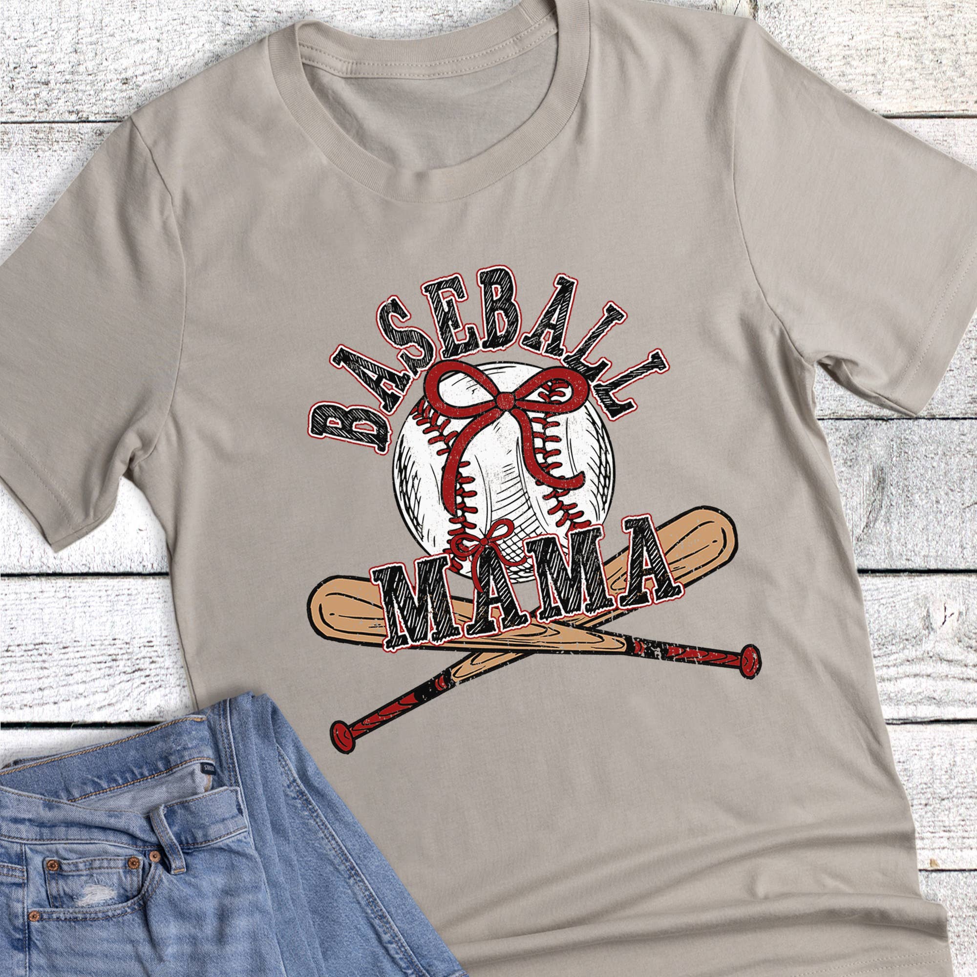 Baseball Retro Mama Bats Graphic - Adult & Kids T-Shirts, Sweatshirts & Hoodies apparel design preview 1