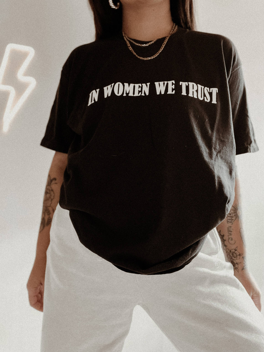 In Women We Trust Feminist Women'S Graphic Black - Adult & Kids T-Shirts, Sweatshirts & Hoodies apparel design preview 1