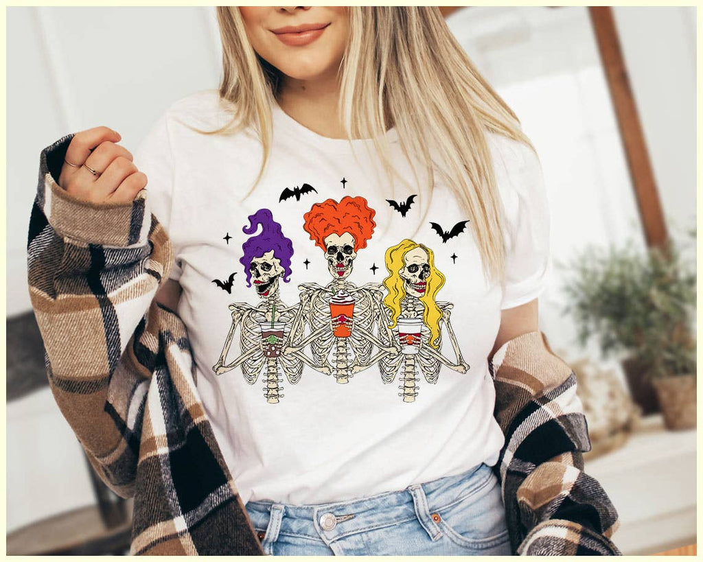 Sanderson Coffee Skeletons Hocus Pocus Halloween - Adult & Kids T-Shirts, Sweatshirts & Hoodies apparel design preview 1