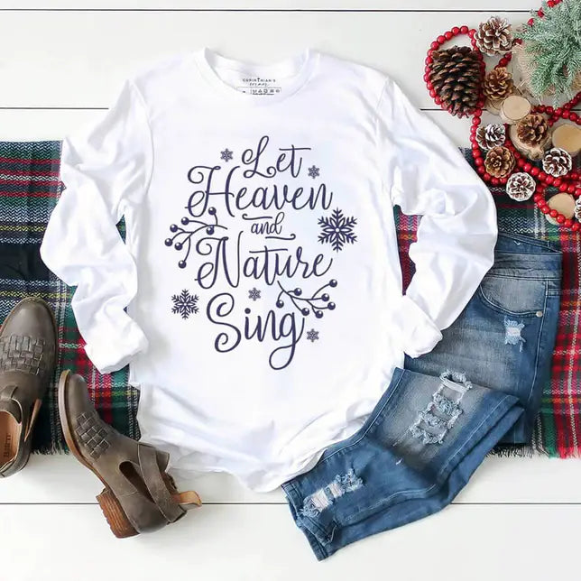 Let Heaven and Nature Sing Christmas - Adult & Kids T-Shirts, Sweatshirts & Hoodies apparel design preview 1