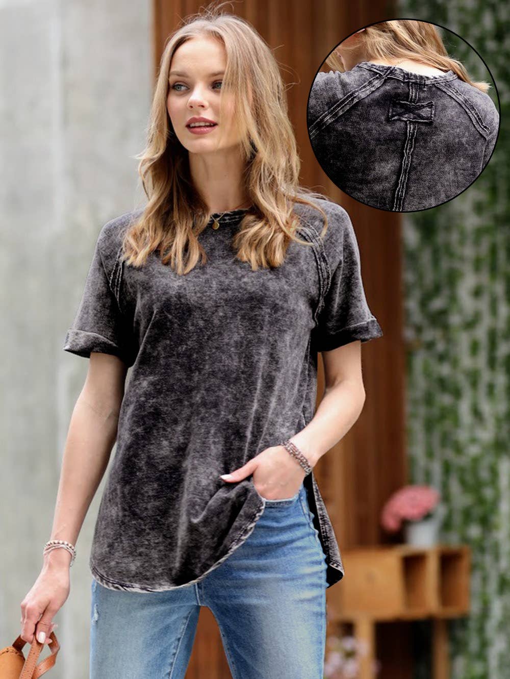 .0323 French Terry Washed Curved Hem Top SI-29621 - Adult & Kids T-Shirts, Sweatshirts & Hoodies apparel design preview 1