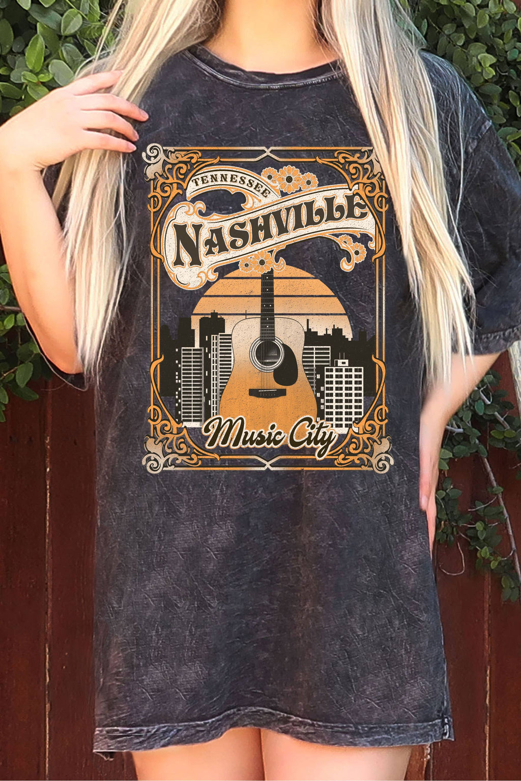 Nashville Music City Oversize Mineral Graphic - Adult & Kids T-Shirts, Sweatshirts & Hoodies apparel design preview 1