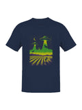Alien Cow Abduction Fields Men's - Adult & Kids T-Shirts, Sweatshirts & Hoodies apparel design preview 1