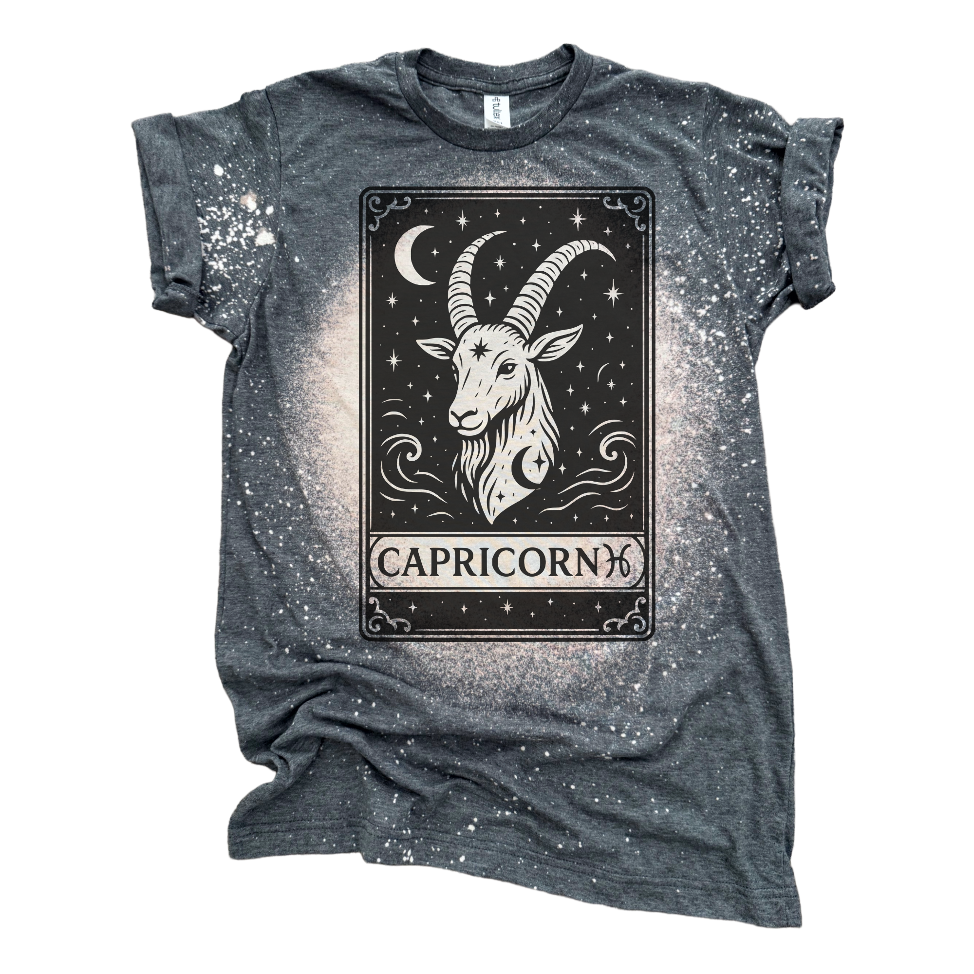 Capricorn Tarot Bleached Zodiac - Adult & Kids T-Shirts, Sweatshirts & Hoodies apparel design preview 1