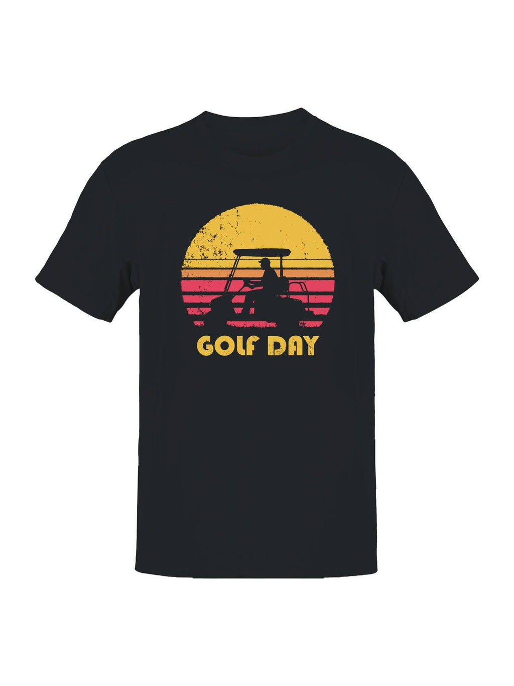 Retro Sunset Golf Cart Silhouette Men's - Adult & Kids T-Shirts, Sweatshirts & Hoodies apparel design preview 1