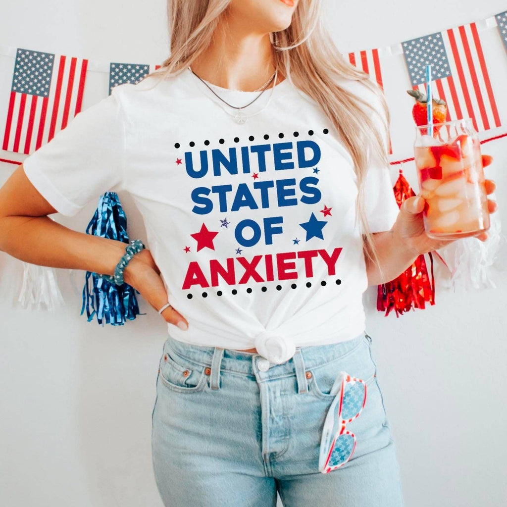 United States of Anxiety Comfort Color Graphic - Adult & Kids T-Shirts, Sweatshirts & Hoodies apparel design preview 1