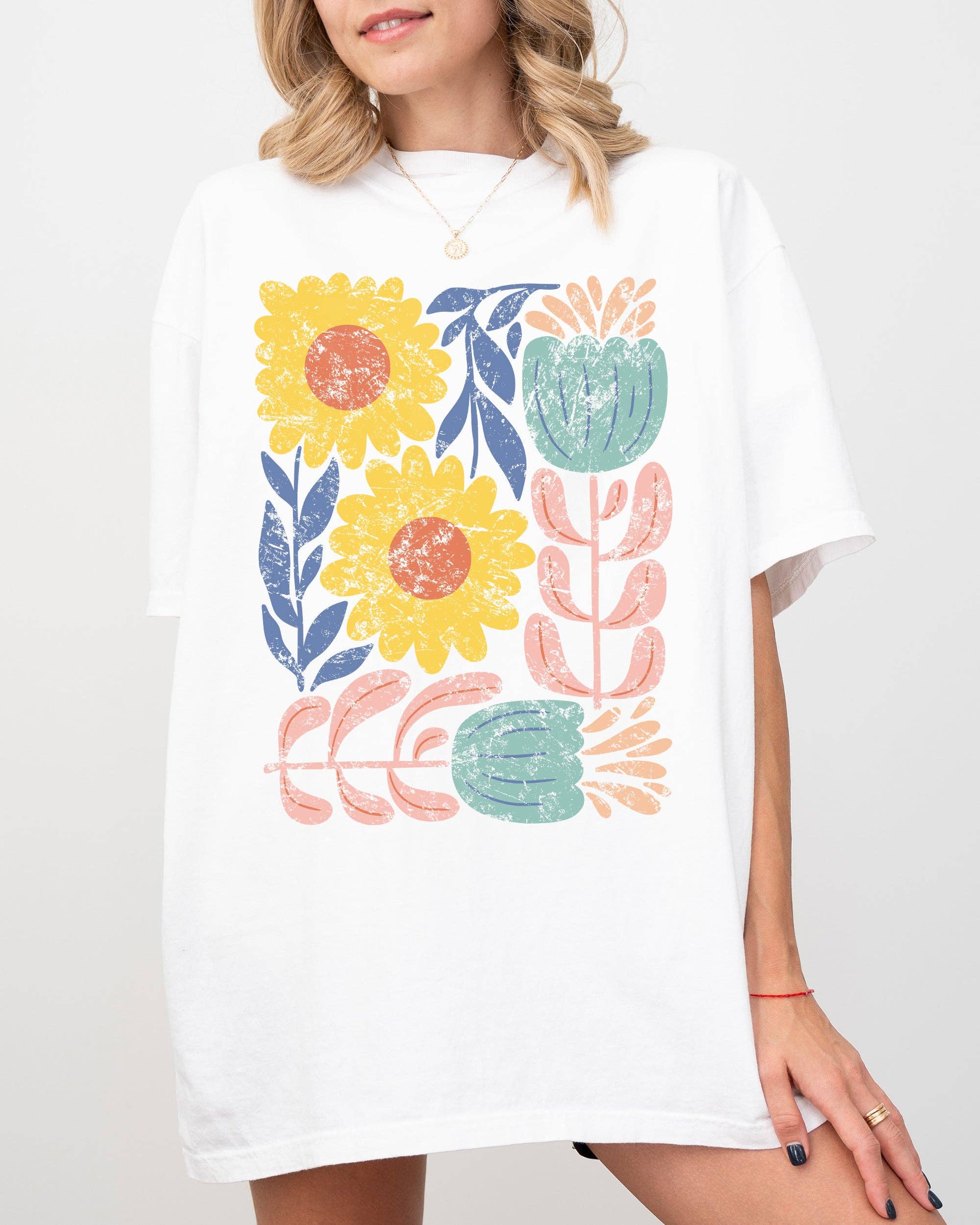 Bold Abstract Flowers, Boho Floral, Summer Nature - Adult & Kids T-Shirts, Sweatshirts & Hoodies apparel design preview 1