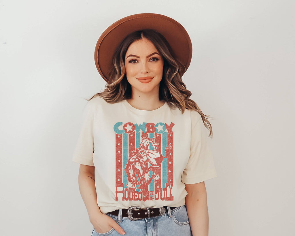 Cowboy Rodeo 4th of July Patriotic - Adult & Kids T-Shirts, Sweatshirts & Hoodies apparel design preview 1
