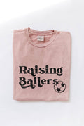 Raising Ballers Soccer Mineral Washed Graphic Top - Adult & Kids T-Shirts, Sweatshirts & Hoodies apparel design preview 1