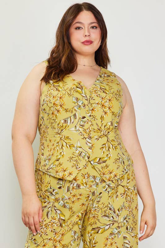 Plus Size Printed Linen Blend Vest - Adult & Kids T-Shirts, Sweatshirts & Hoodies apparel design preview 1