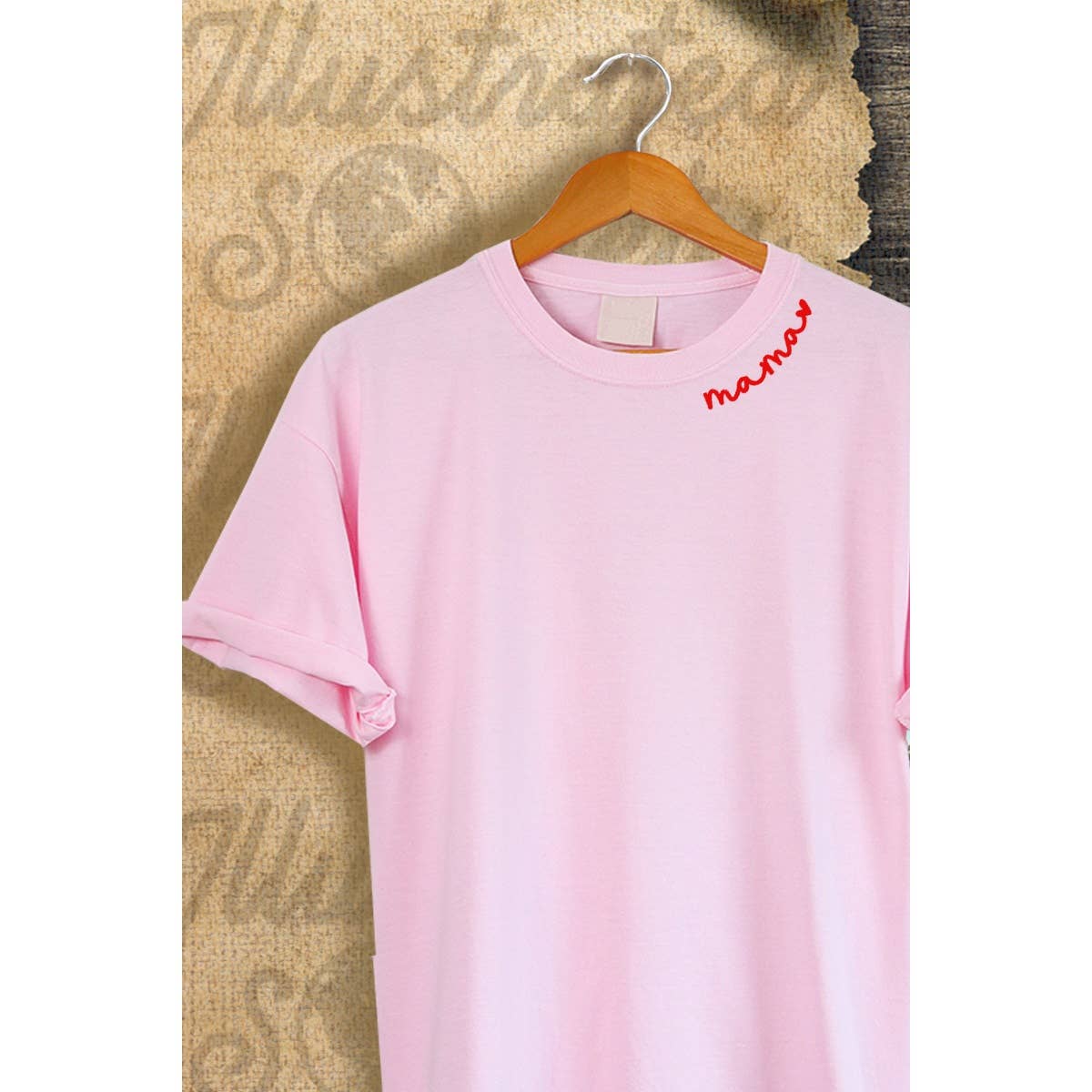 Mama Heart Embroidery Valentine Vintage Graphic - Adult & Kids T-Shirts, Sweatshirts & Hoodies apparel design preview 1