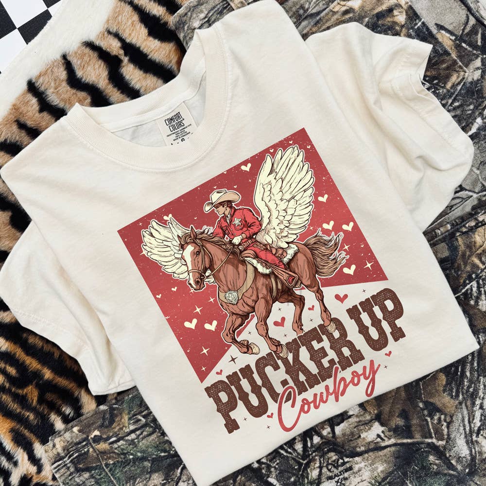 Pucker Up Cowboy Western - Adult & Kids T-Shirts, Sweatshirts & Hoodies apparel design preview 1