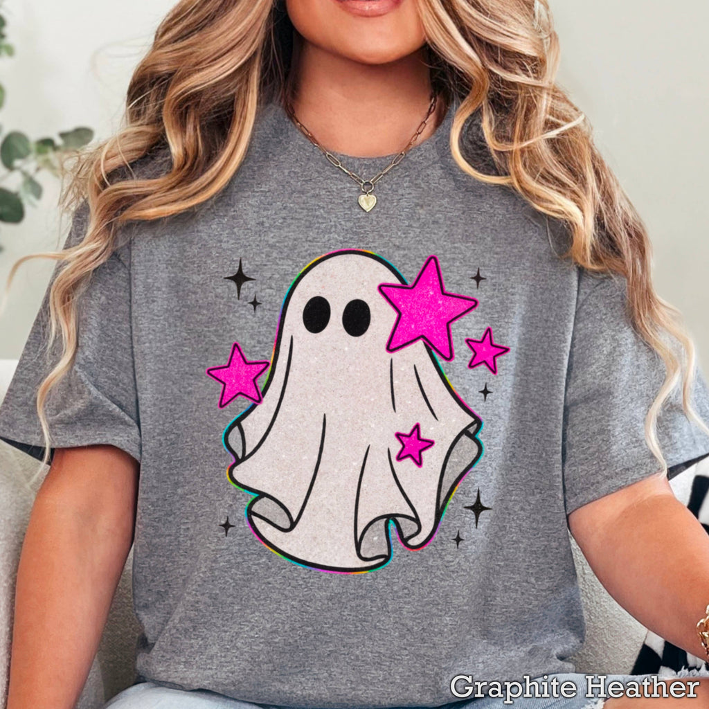 Halloween 2025 Preppy Ghost Graphic Gildan - Adult & Kids T-Shirts, Sweatshirts & Hoodies apparel design preview 1