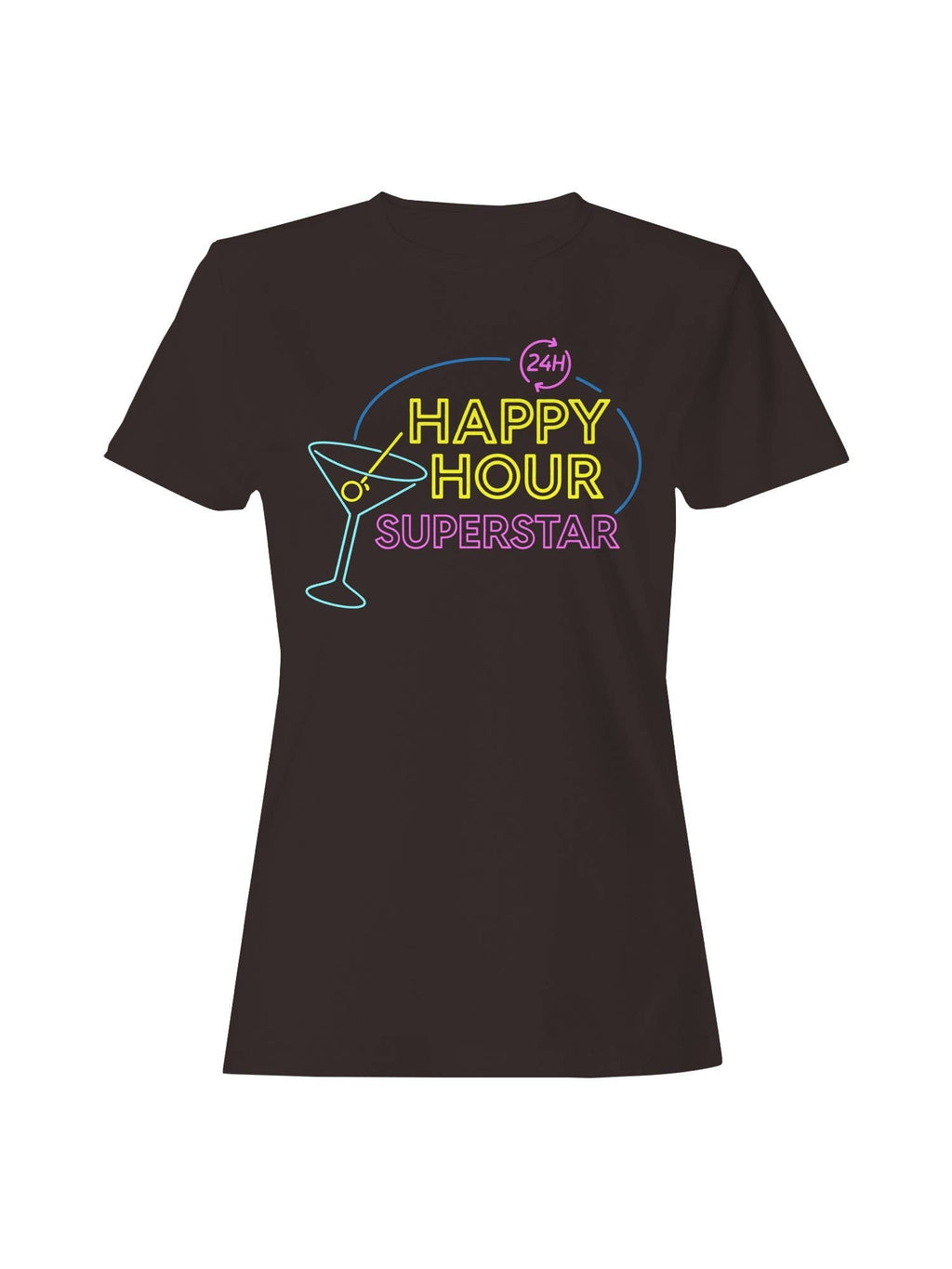 Happy Hour 24H Superstar Neon Women's - Adult & Kids T-Shirts, Sweatshirts & Hoodies apparel design preview 1