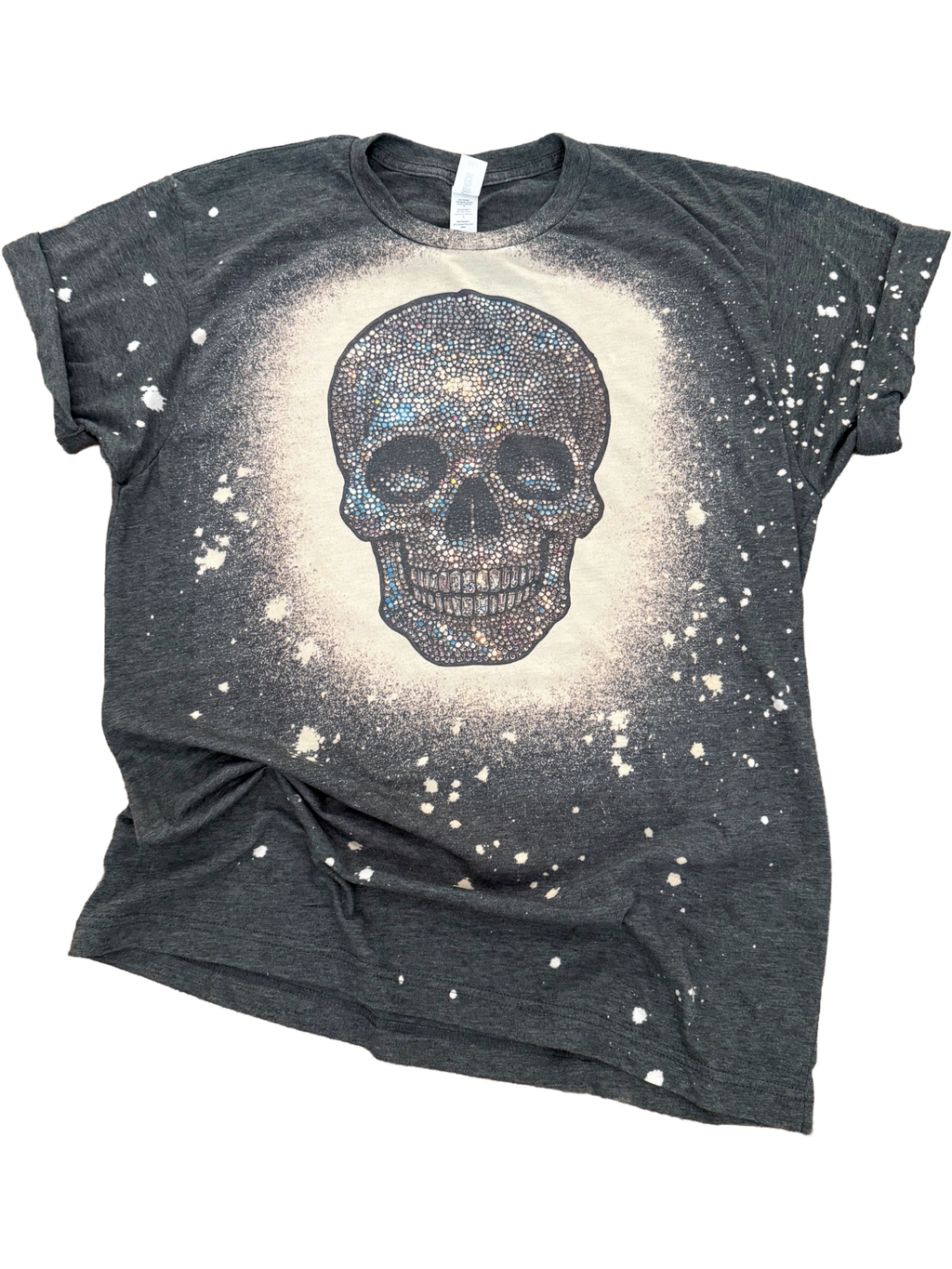 Disco Rhinestone Skull Bleached - Adult & Kids T-Shirts, Sweatshirts & Hoodies apparel design preview 1