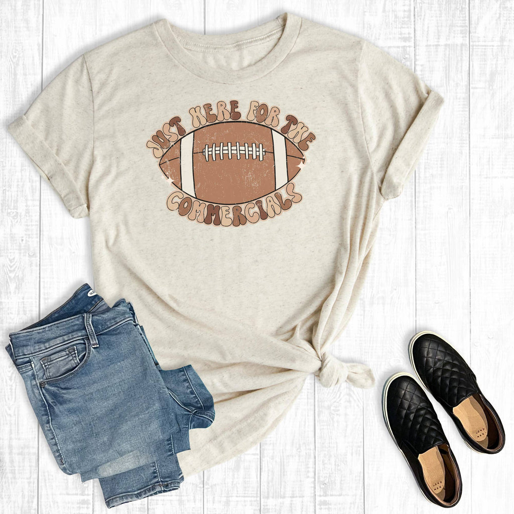 Just Here For the Commercials Football Big Game - Adult & Kids T-Shirts, Sweatshirts & Hoodies apparel design preview 1