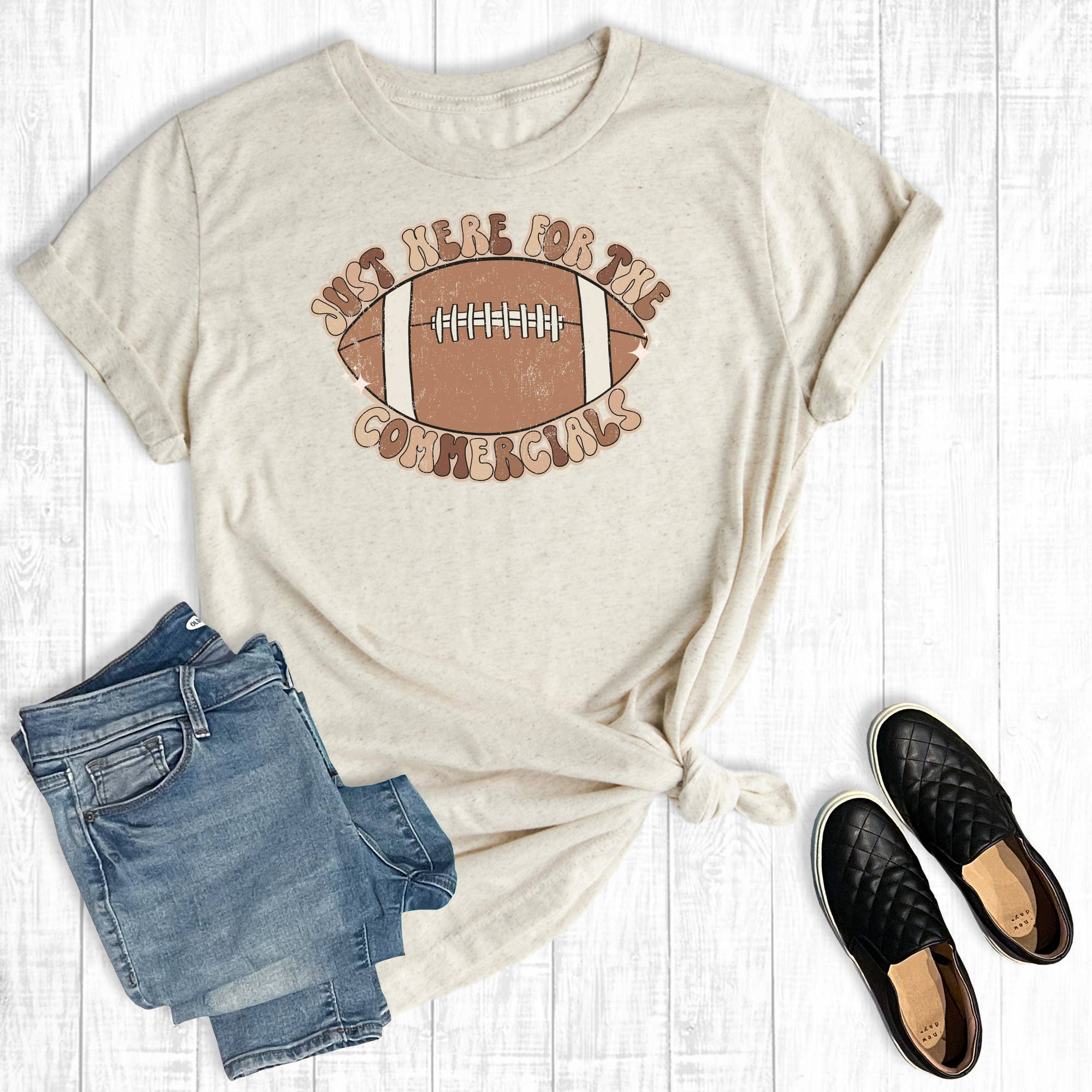 Just Here For the Commercials Football Big Game - Adult & Kids T-Shirts, Sweatshirts & Hoodies apparel design preview 1