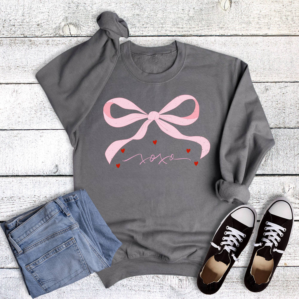 Valentine Coquette Bow Xoxo - Adult & Kids T-Shirts, Sweatshirts & Hoodies apparel design preview 1