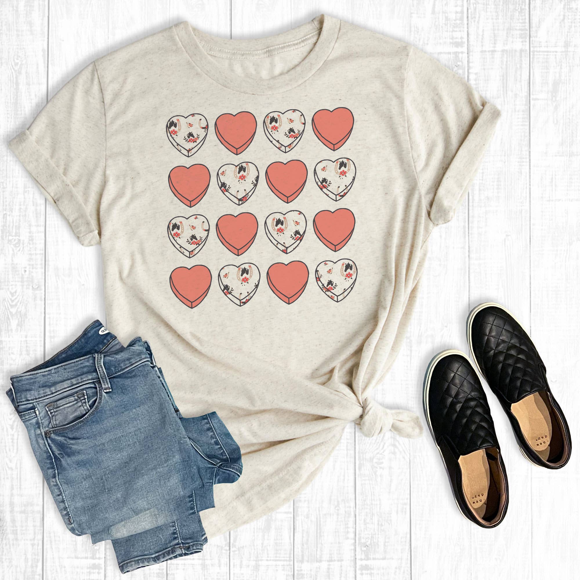 Western Candy Hearts - Adult & Kids T-Shirts, Sweatshirts & Hoodies apparel design preview 1
