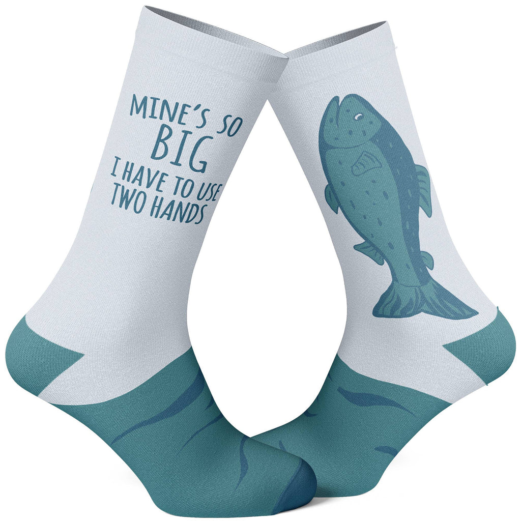 Mine's So Big I Have To Use Two Hands Fishing Sock - Adult & Kids T-Shirts, Sweatshirts & Hoodies apparel design preview 1