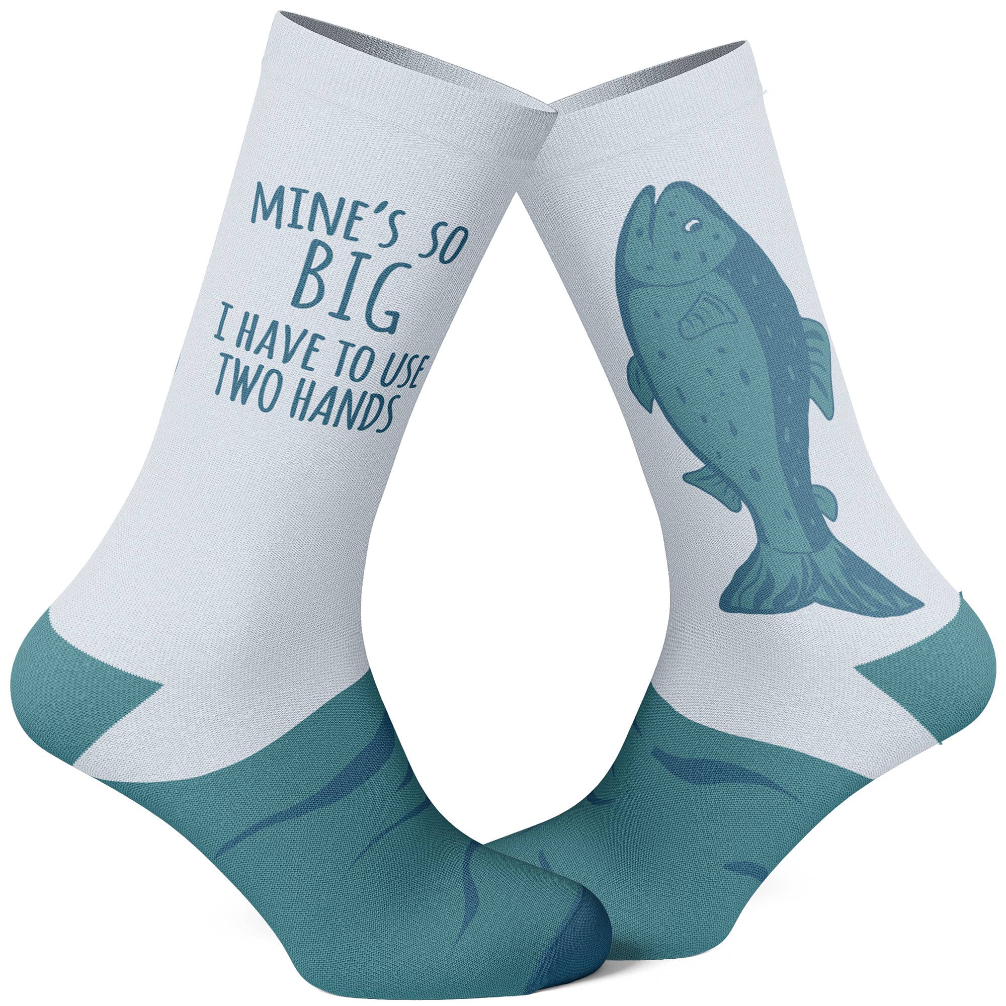 Mine's So Big I Have To Use Two Hands Fishing Sock - Adult & Kids T-Shirts, Sweatshirts & Hoodies apparel design preview 1