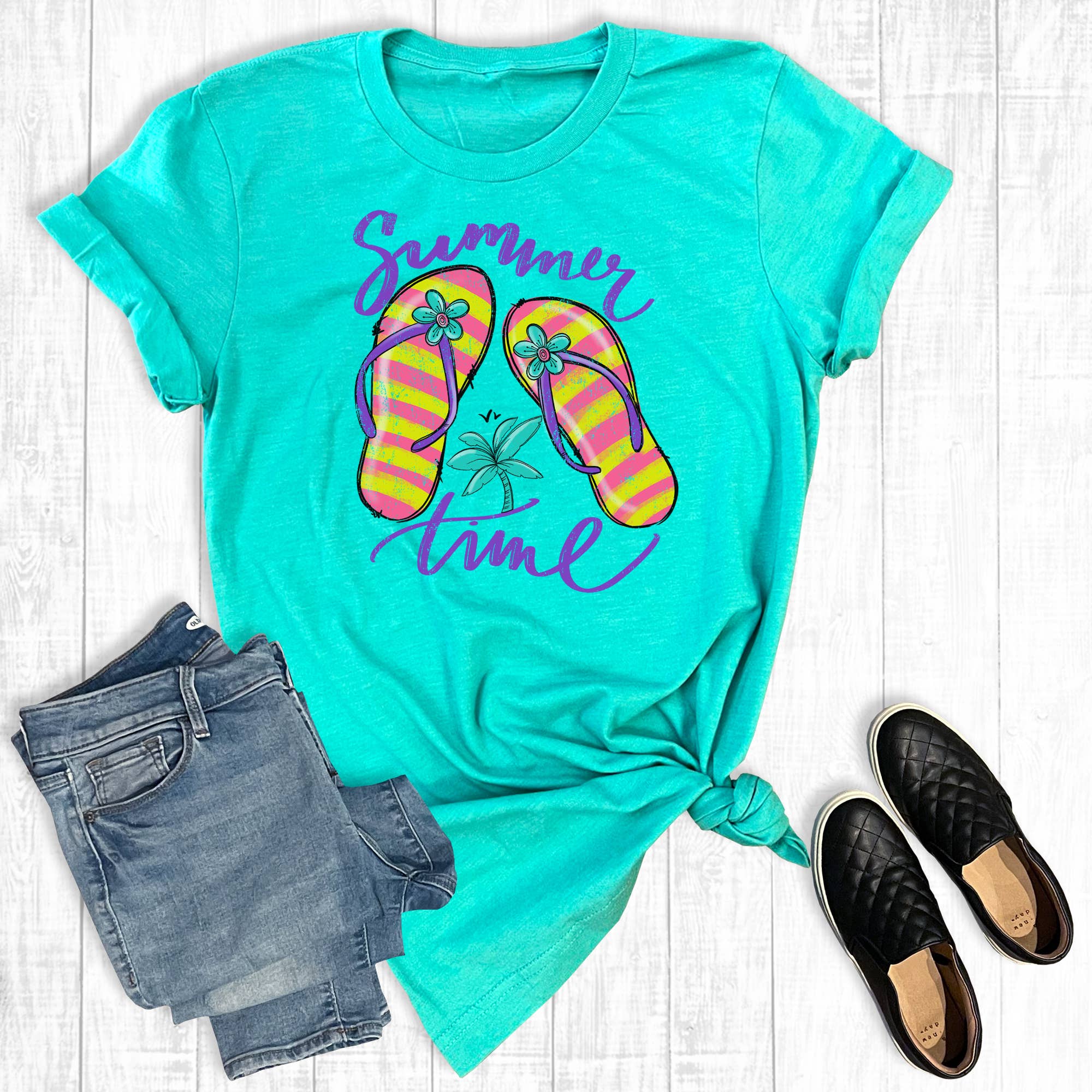Summer Time Flip Flops Graphic - Adult & Kids T-Shirts, Sweatshirts & Hoodies apparel design preview 1