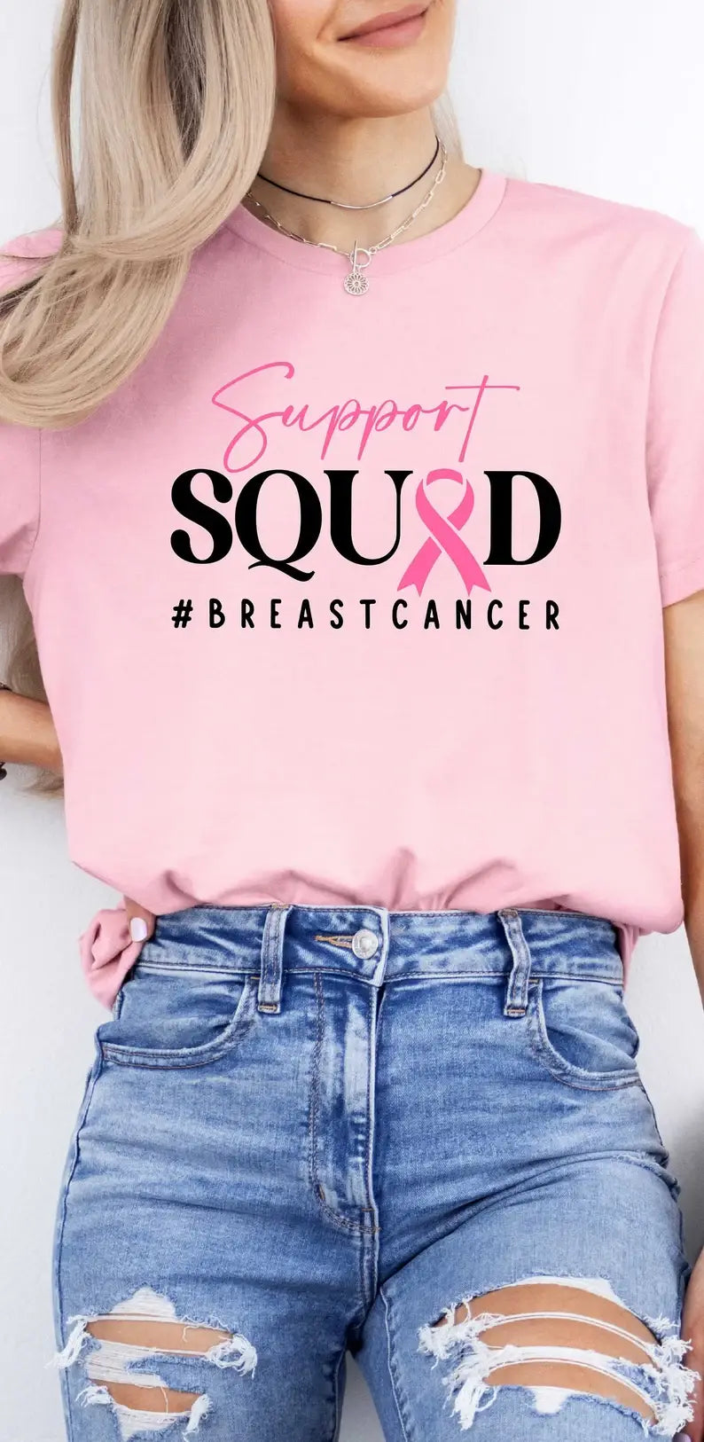 Support Squad Breast Cancer - Adult & Kids T-Shirts, Sweatshirts & Hoodies apparel design preview 1