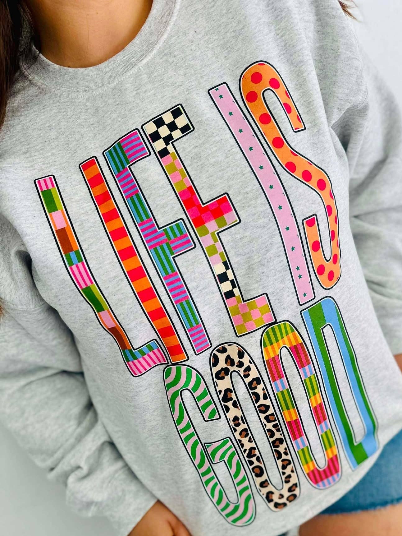 Life Is Good Funky Oversized Dtf Graphic Apparel - Adult & Kids T-Shirts, Sweatshirts & Hoodies apparel design preview 1