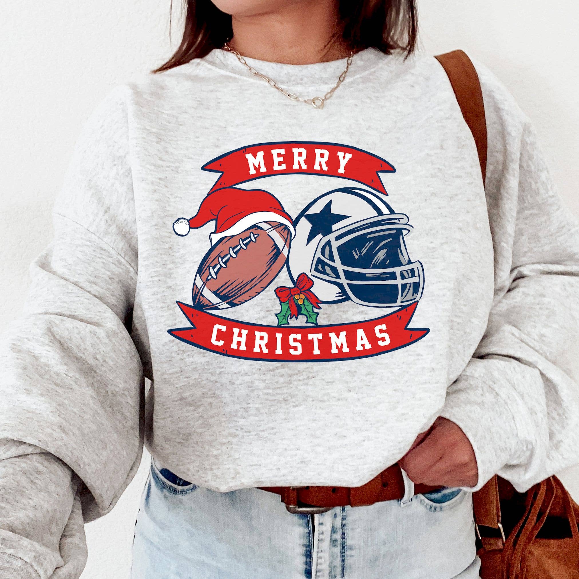Dallas Cowboys Christmas Crewneck For Fans - Adult & Kids T-Shirts, Sweatshirts & Hoodies apparel design preview 1