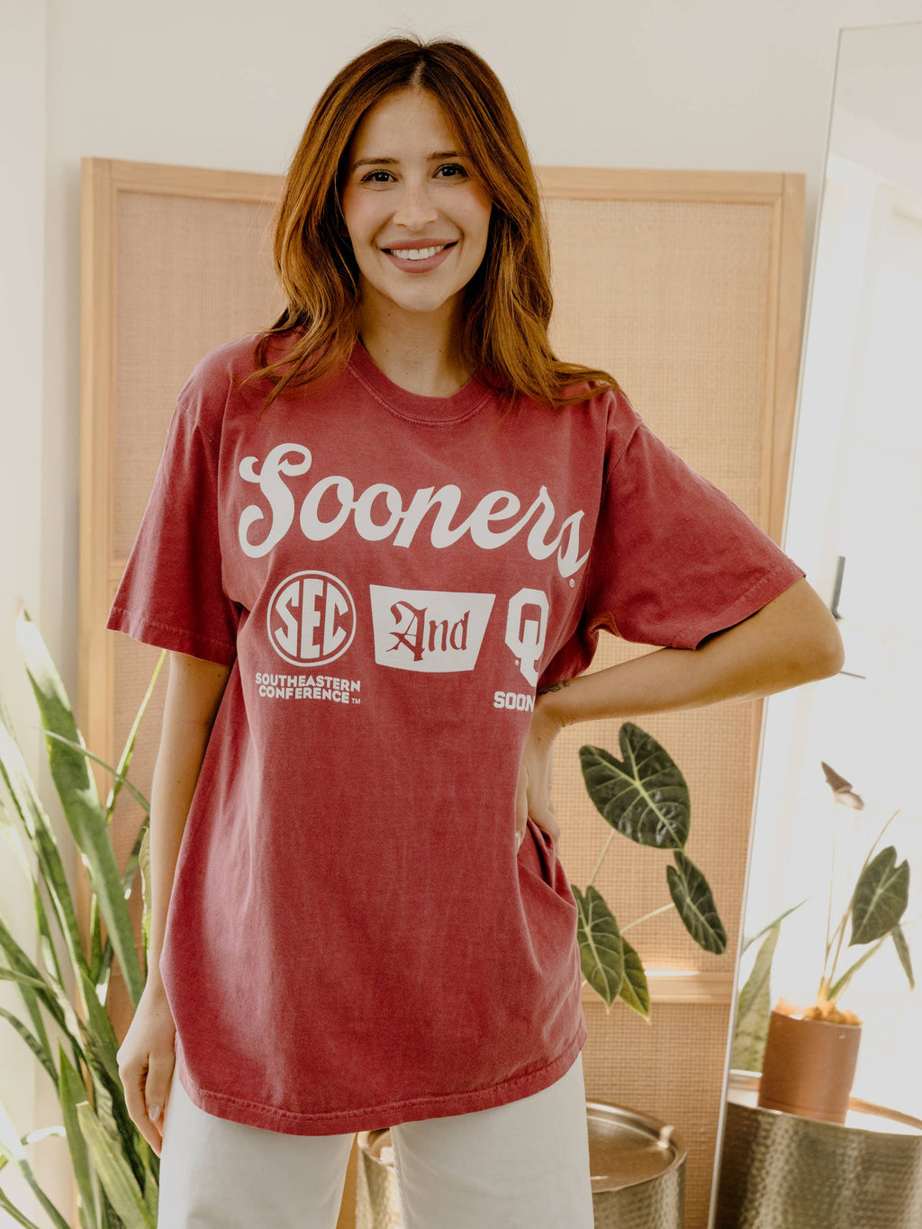 Ou Sooners Sec Tap Crimson Comfort Colors - Adult & Kids T-Shirts, Sweatshirts & Hoodies apparel design preview 1