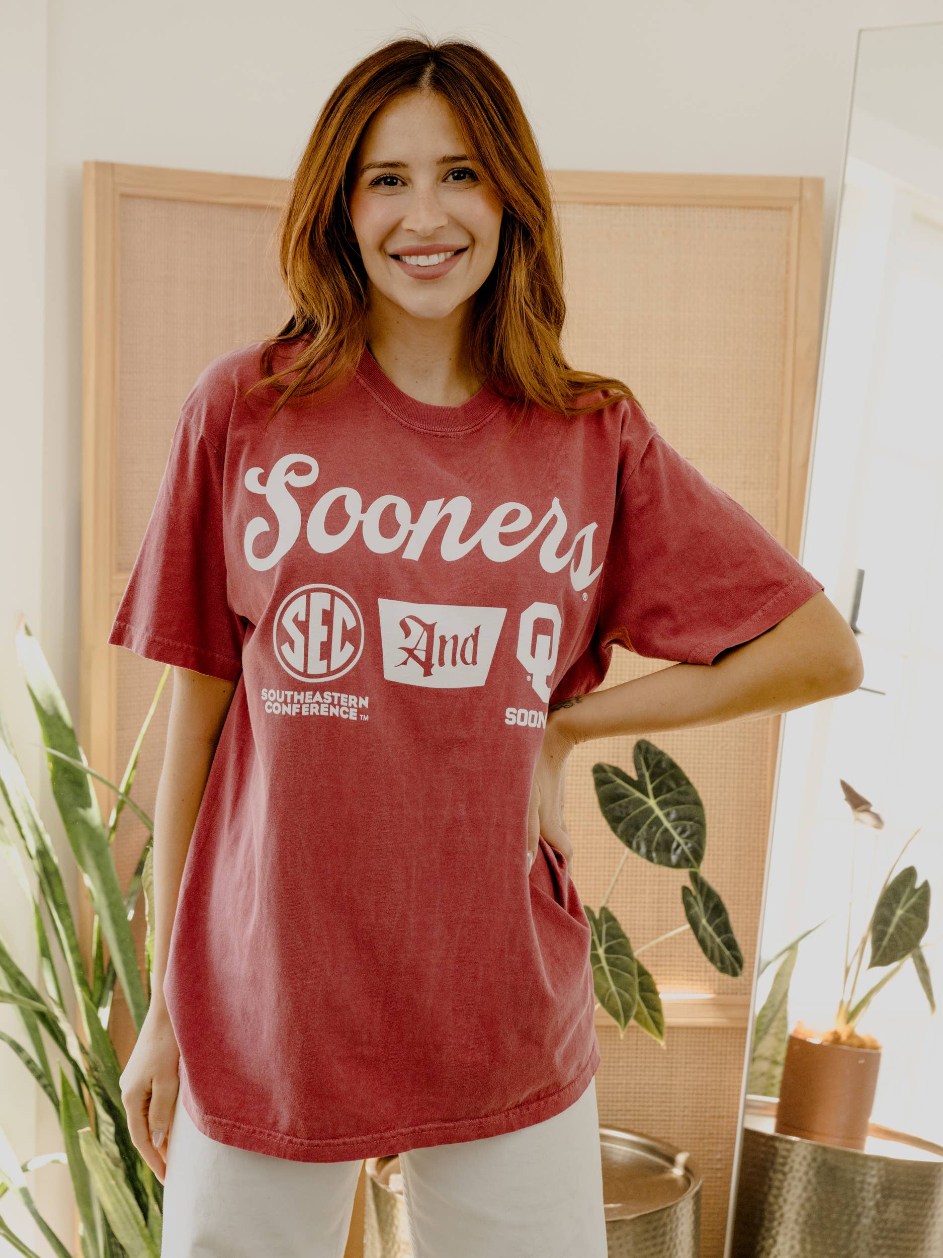 Ou Sooners Sec Tap Crimson Comfort Colors - Adult & Kids T-Shirts, Sweatshirts & Hoodies apparel design preview 1