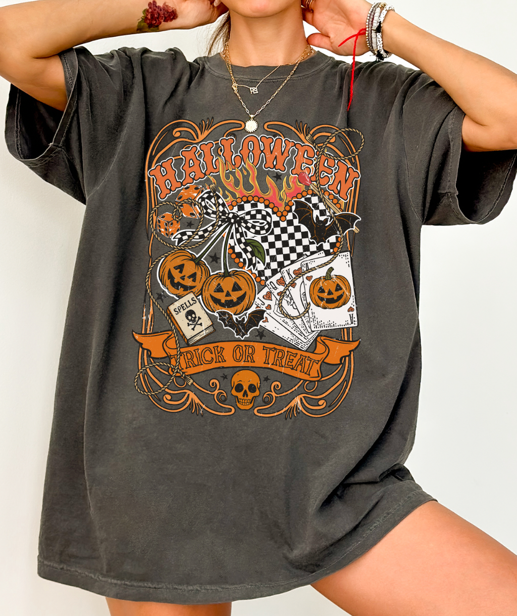Halloween Trick or Treat Comfort Color Pepper - Adult & Kids T-Shirts, Sweatshirts & Hoodies apparel design preview 1