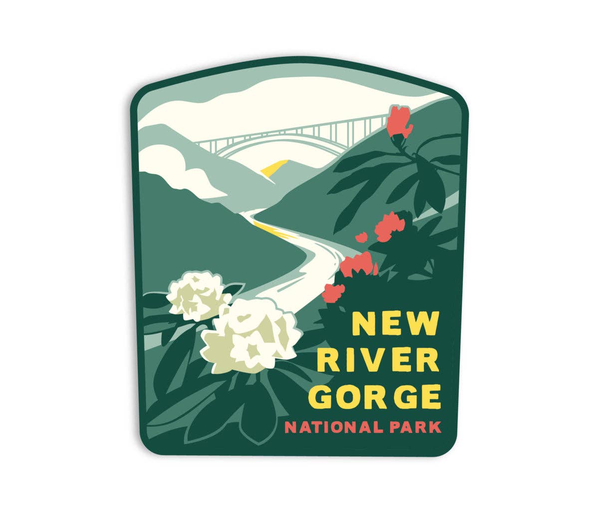 New River Gorge National Park Sticker - Adult & Kids T-Shirts, Sweatshirts & Hoodies apparel design preview 1