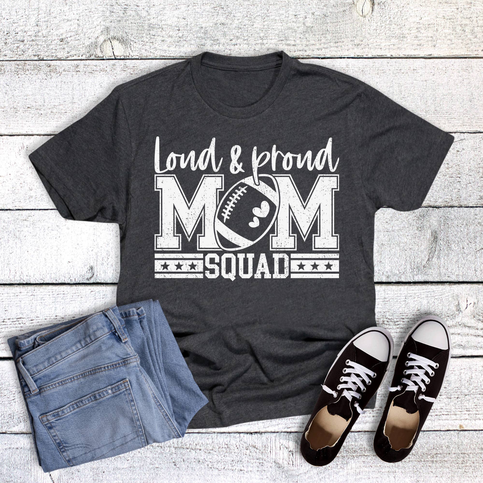 Loud Proud Football Mom Squad Graphic - Adult & Kids T-Shirts, Sweatshirts & Hoodies apparel design preview 1