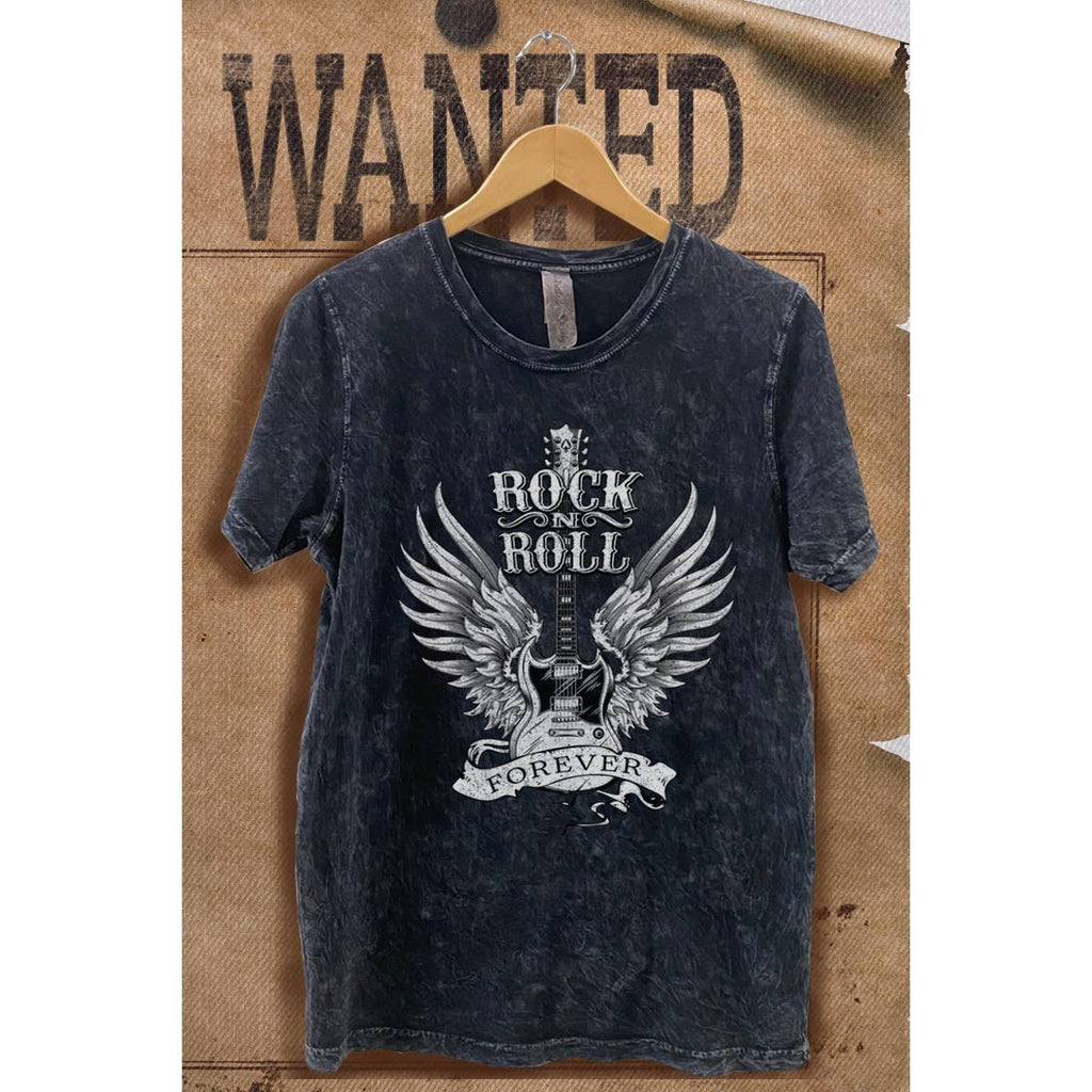 Rock and Roll Forever Mineral Wash Vintage Graphic - Adult & Kids T-Shirts, Sweatshirts & Hoodies apparel design preview 1