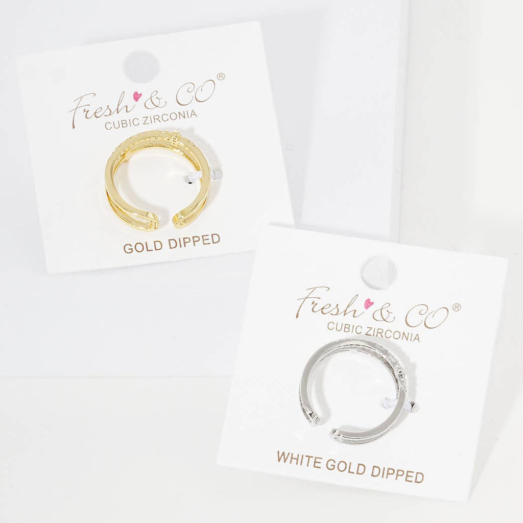 Cz Gold-Dipped Double-Layer Open Adjustable Rings - Adult & Kids T-Shirts, Sweatshirts & Hoodies apparel design preview 1