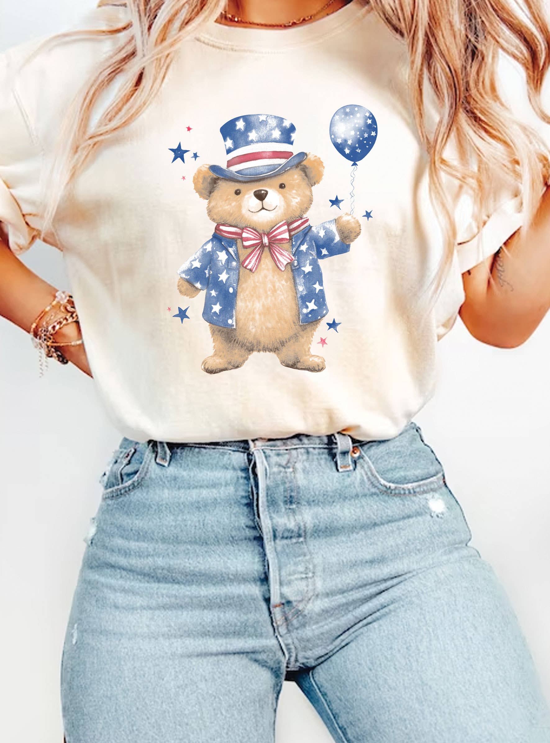 America Teddy Bear Graphic - Adult & Kids T-Shirts, Sweatshirts & Hoodies apparel design preview 1