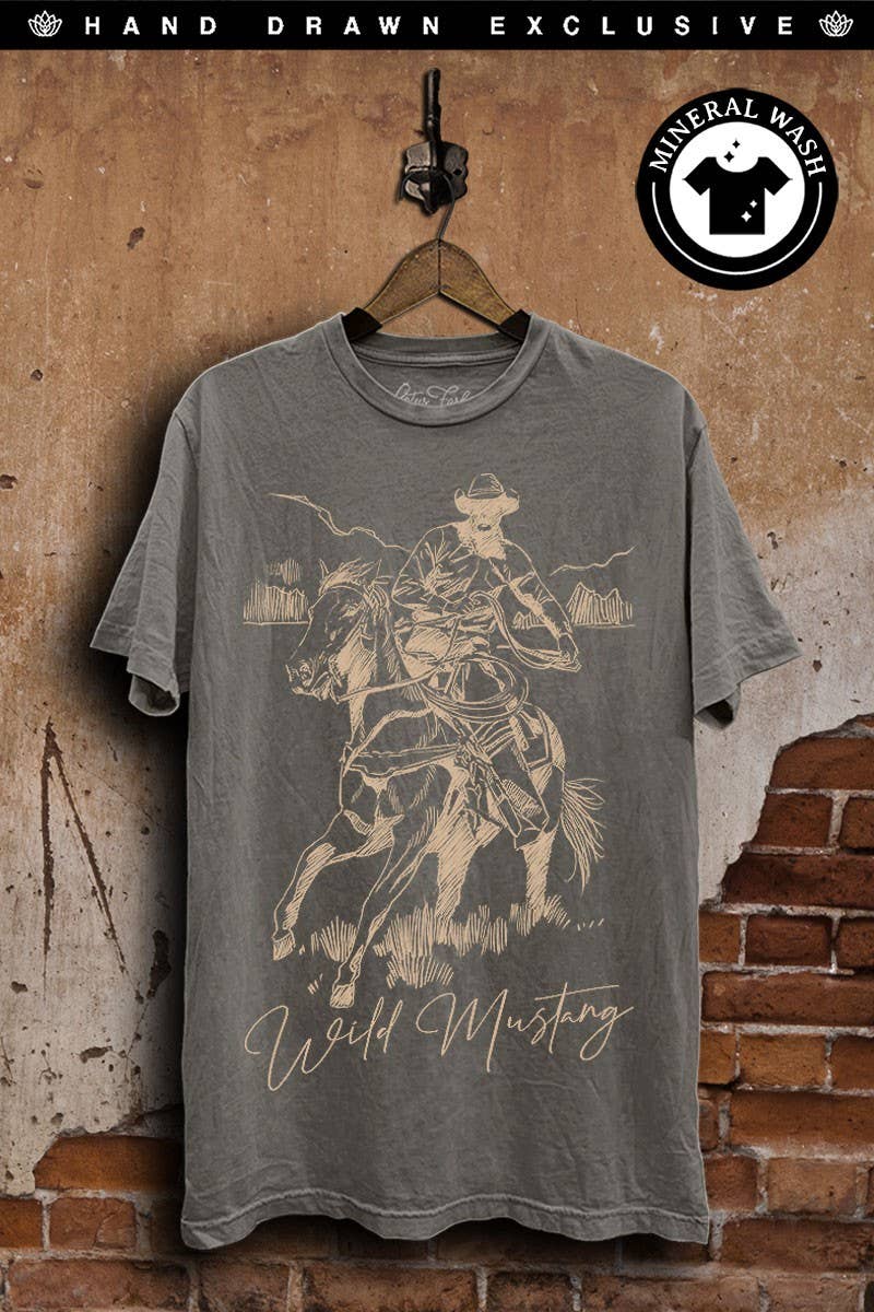 Wild Mustang Cowboy Graphic Top - Adult & Kids T-Shirts, Sweatshirts & Hoodies apparel design preview 1