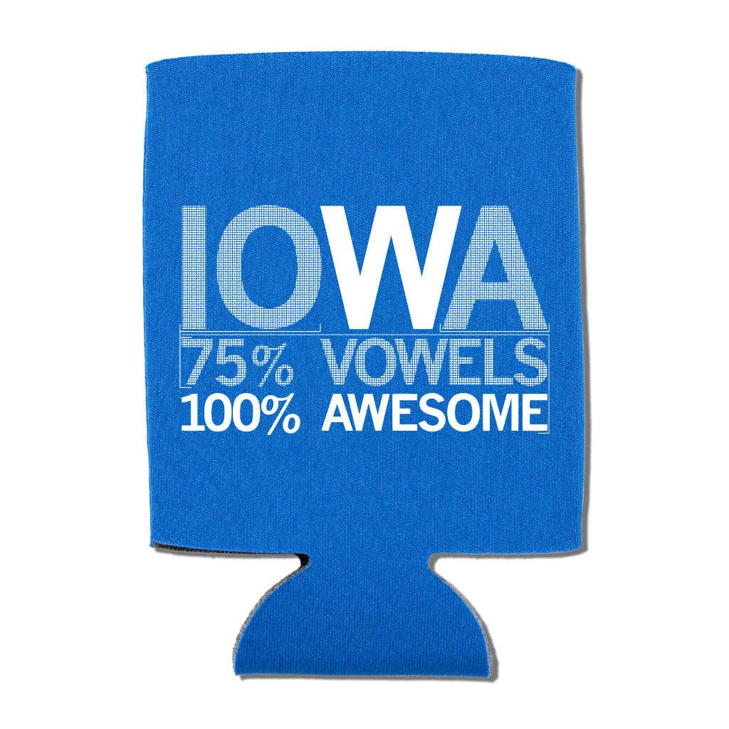 Iowa Vowels Can Cooler Blue - Adult & Kids T-Shirts, Sweatshirts & Hoodies apparel design preview 1