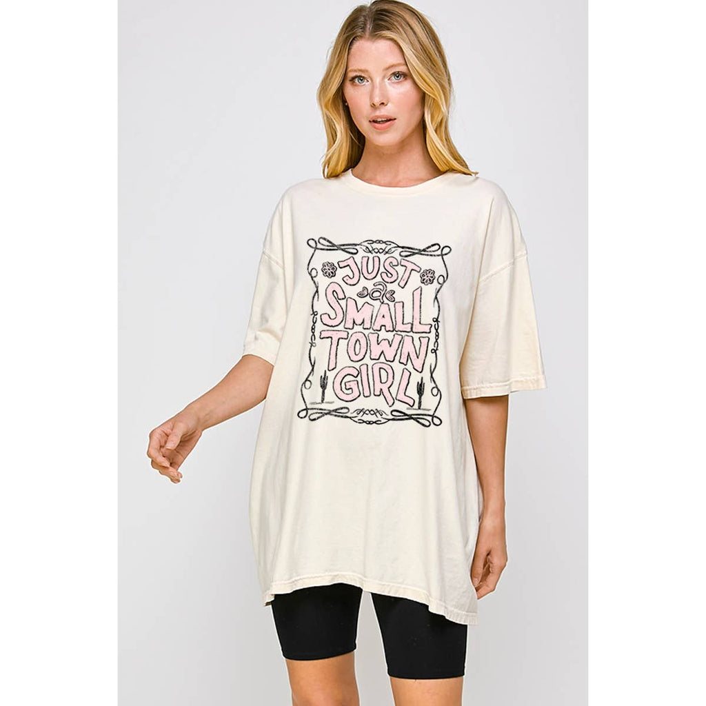 Just Small Town Girl Graphic Oversized - Adult & Kids T-Shirts, Sweatshirts & Hoodies apparel design preview 1
