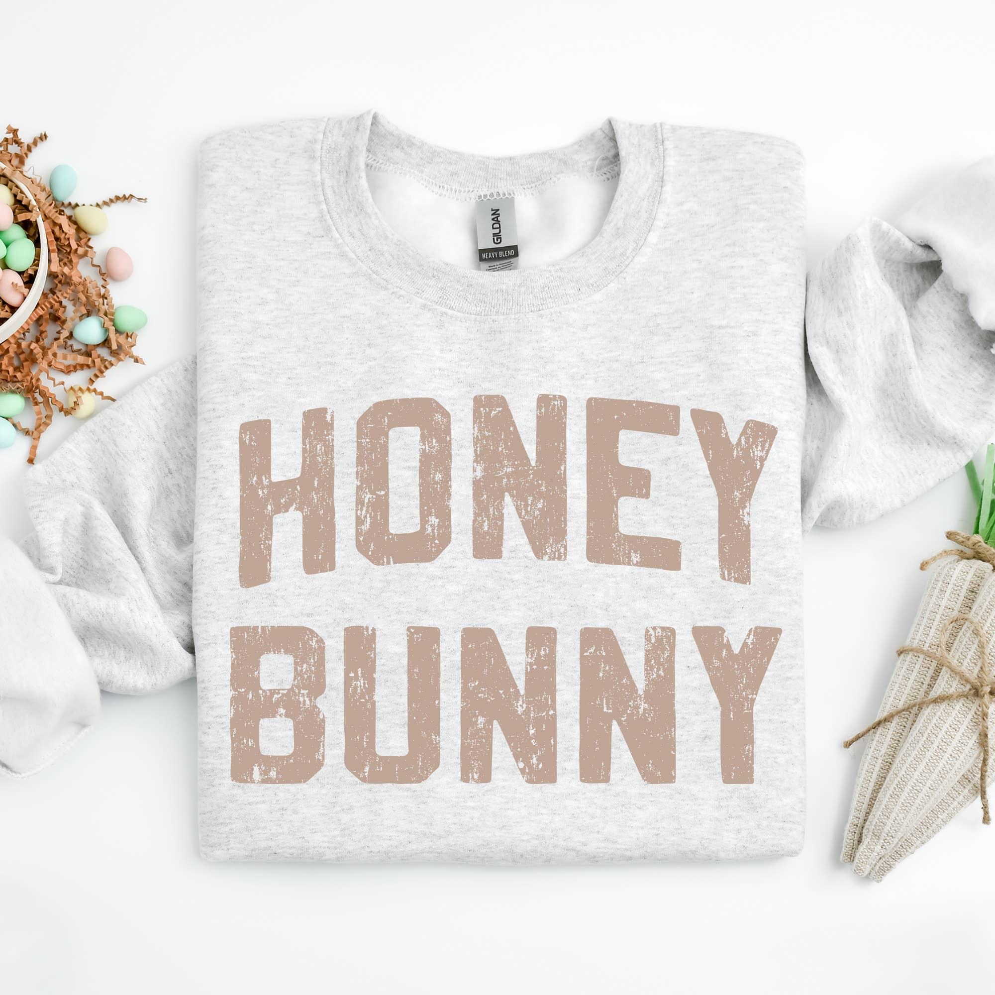 Honey Bunny Crewneck Easter - Adult & Kids T-Shirts, Sweatshirts & Hoodies apparel design preview 1