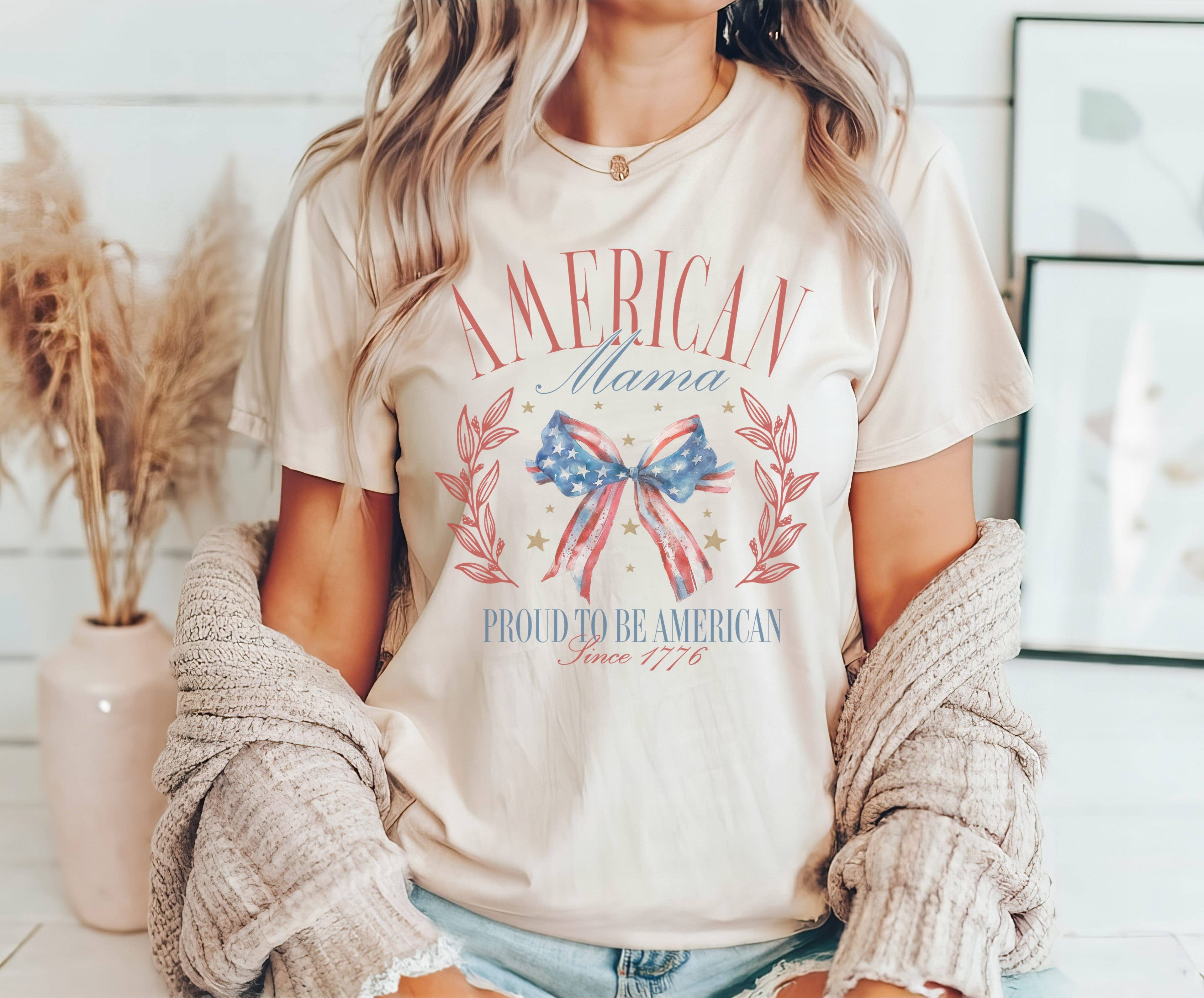 College American Mama Patriotic Usa - Adult & Kids T-Shirts, Sweatshirts & Hoodies apparel design preview 1