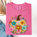 Pumpkin Floral, Halloween Fall Autumn Comfort Colors - Adult & Kids T-Shirts, Sweatshirts & Hoodies apparel design preview 1