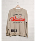 Texas Tech Baseball Stencil Sand Thrifted - Adult & Kids T-Shirts, Sweatshirts & Hoodies apparel design preview 1