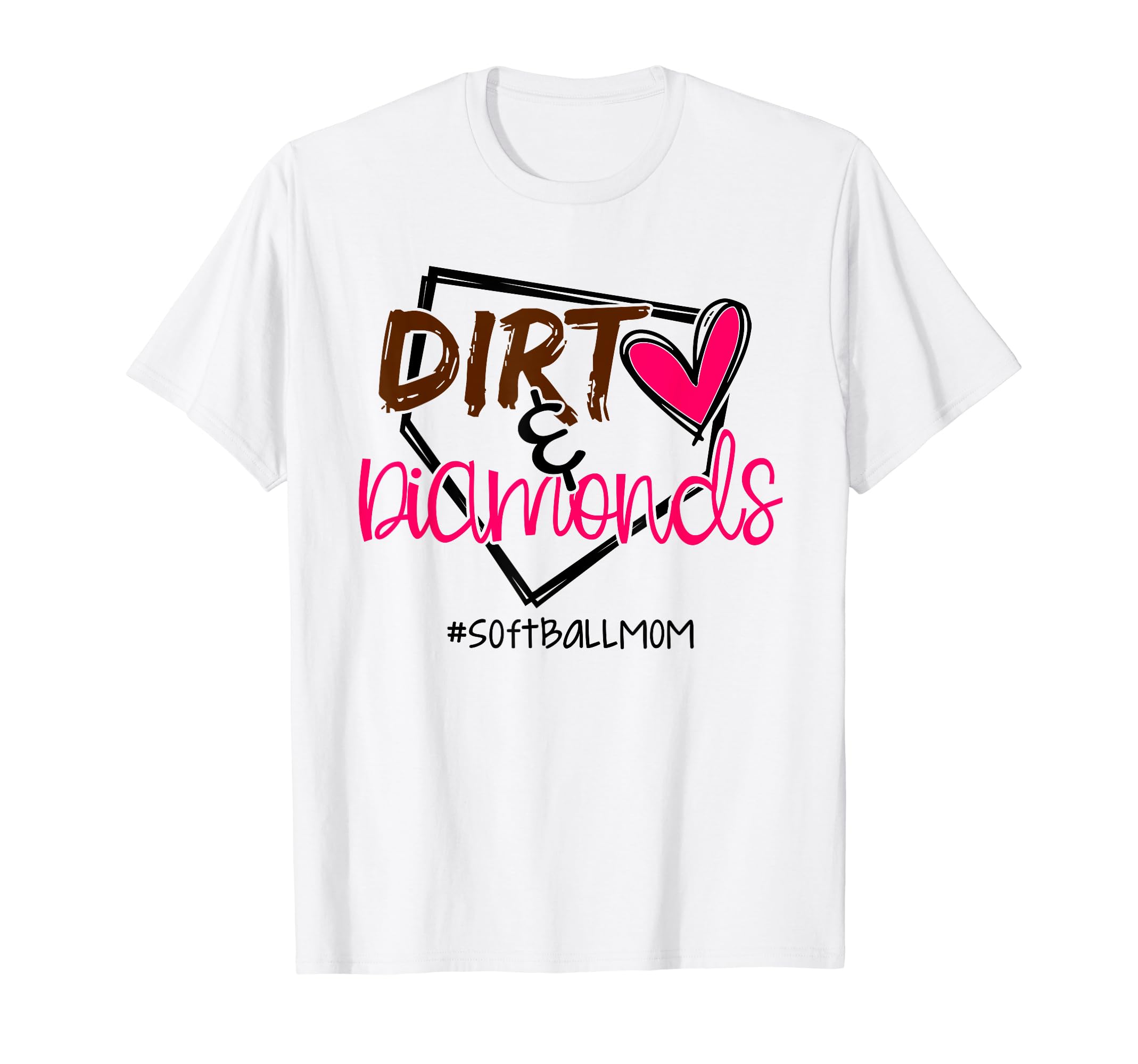 Dirt Diamonds Funny Softball Mom T-Shirt - Graphic Print for Adults - T-Shirt, Sweatshirt, Hoodie