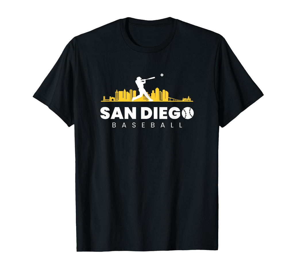 San Diego Baseball City Skyline T-Shirt - Streetwear Style for Adults - T-Shirt, Sweatshirt, Hoodie